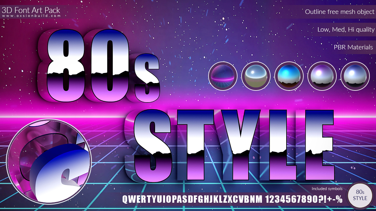 3D Font Art Pack, Unity, Unity Asset Store, Game assets, Game resources for Unity