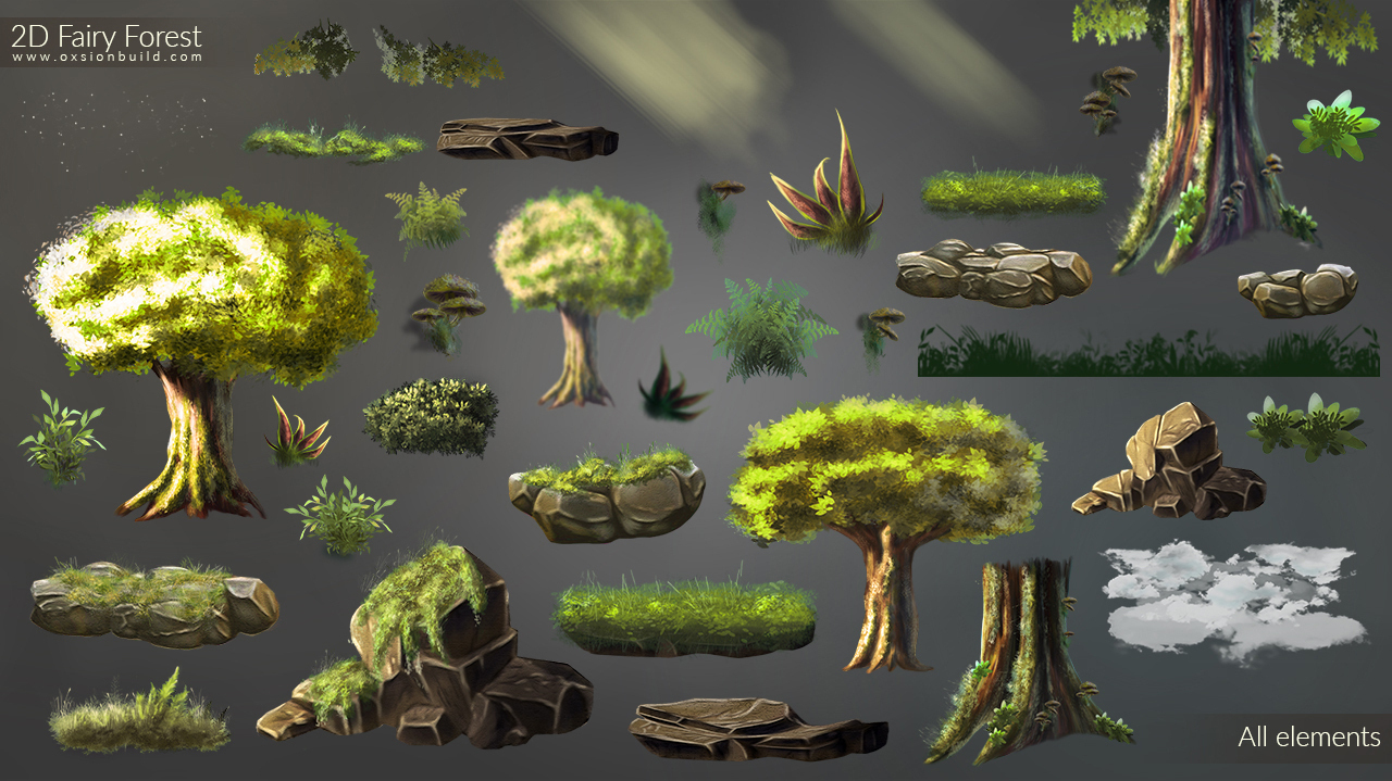 2D Fairy Forest, Unity, Unity Asset Store, Game assets, Game resources for Unity