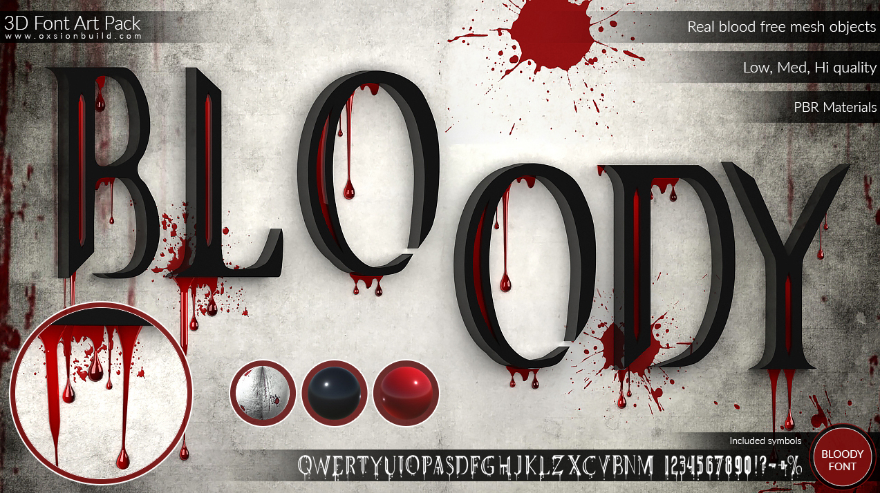 3D Font Art Pack, Unity, Unity Asset Store, Game assets, Game resources for Unity