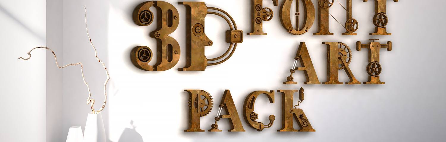 3D Font Art Pack, Unity, Unity Asset Store, Game assets, Game resources for Unity