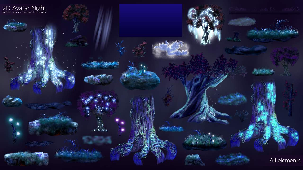 2D Avatar Night, Unity, Unity Asset Store, Game assets, Game resources for Unity